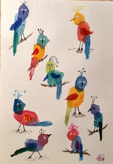 Beginner Watercolour Blob Painting Class: Animals