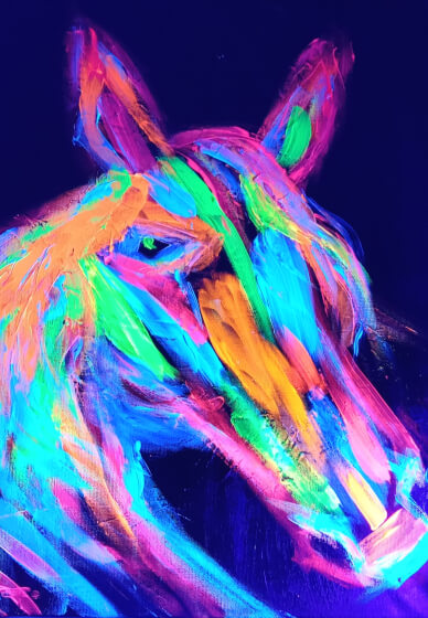 Glow in the Dark Paint&sip Experience - Abstract Horse