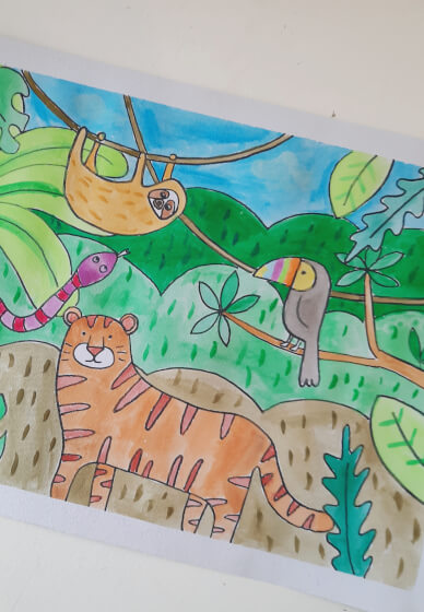 Kids Watercolour Class: Jungle Animals