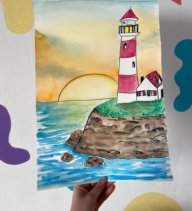Kids Watercolour Class: Lighthouse