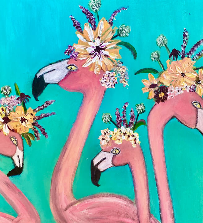 Sip and Paint Flamingo Fashion at Home