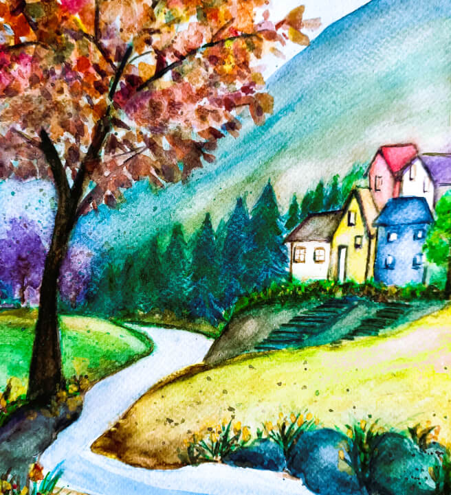 Watercolour Painting Class - Autumn Day